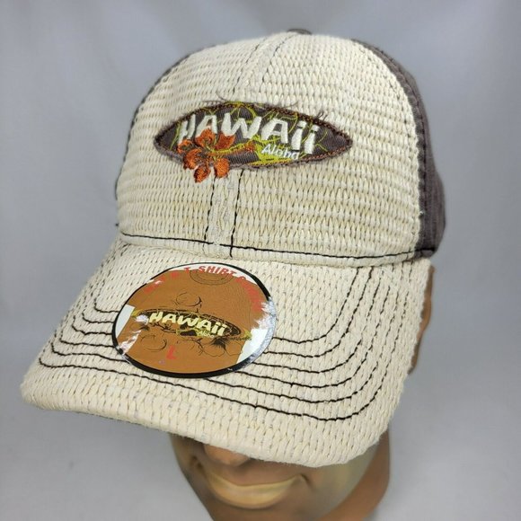 Unbranded Other - Hawaii Aloha Adjustable Strapback Baseball Hat Trucker Cap Brown / Tan Weave
